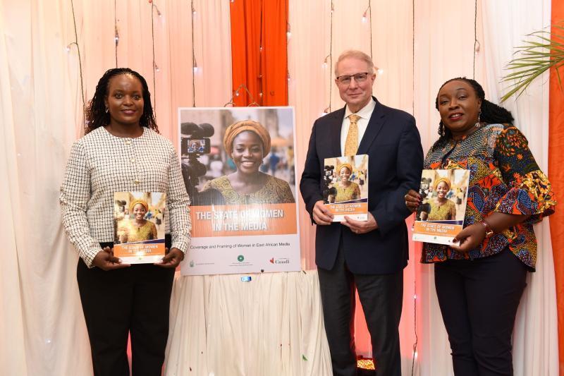 Presidential Advisor on Women's Rights Harriet Chigai, Aga Khan University Provost Dr. Carl Amrhein and Graduate School of Media and Communications Dean, Prof. Nancy Booker.